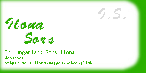 ilona sors business card